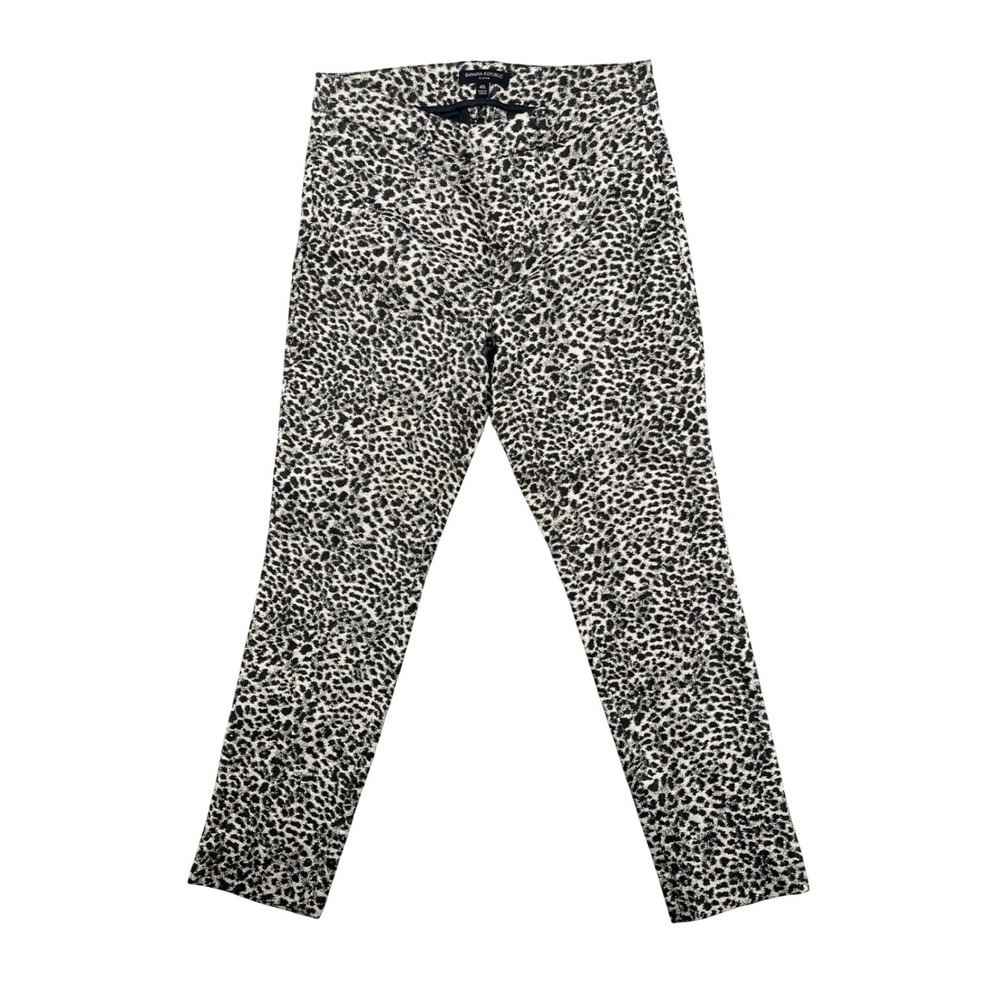 Banana Republic‎ Sloan Metallic Leopard Print Pants Size 4S Ankle Slim Stretch